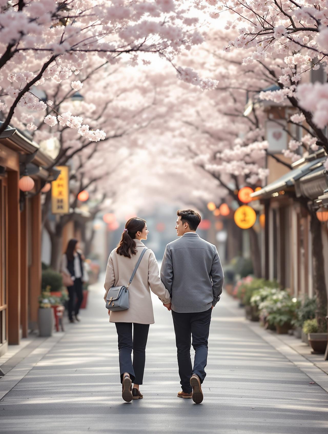 某情侣被拍同游日本,甜蜜互动不停